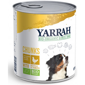 YARRAH DOG BLIK BROKJES KIP IN SAUS MET BRANDNETEL EN TOMAAT 820 GR YARRAH NATVOER HOND