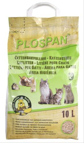 PLOSPAN HOUTKORREL 10 LTR PLOSPAN KATTENBAKVULLING KAT