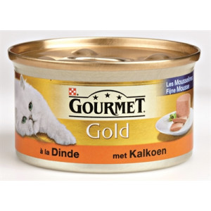 GOURMET GOLD FIJNE MOUSSE KALKOEN 85 GR GOURMET NATVOER KAT