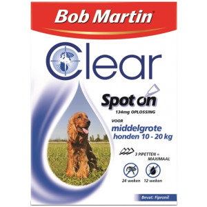 BOB MARTIN CLEAR SPOT ON HOND MEDIUM 3 PIPET CLEAR SPOT ON BESTRIJDINGSARTIKELEN HOND