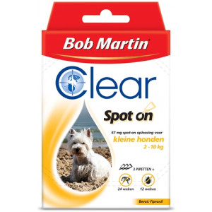 BOB MARTIN CLEAR SPOT ON HOND SMALL 3 PIPET CLEAR SPOT ON BESTRIJDINGSARTIKELEN HOND