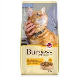 BURGESS CAT ADULT RIJK AAN KIP EN EEND 1,5 KG BURGESS DROOGVOER KAT