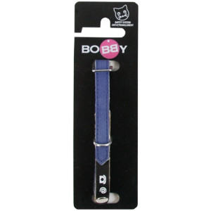 BOBBY KATTENHALSBAND ADRES DONKERBLAUW 30X1 CM BOBBY HALSBANDEN/LIJNEN LEER KAT