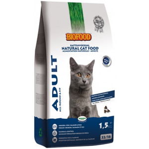 BIOFOOD CAT ADULT ALL-ROUND & FIT 1,5 KG BIOFOOD DROOGVOER KAT