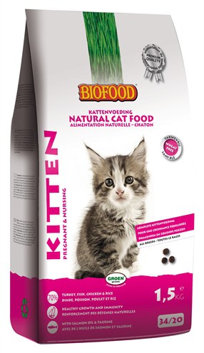 BIOFOOD CAT KITTEN PREGNANT & NURSING 1,5 KG BIOFOOD DROOGVOER KAT