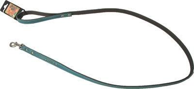HONDENRIEM NAPPA STRASS TURQUOISE / GRIJS 130X1,4 CM MERKLOOS HALSBANDEN/LIJNEN KUNSTLEER HOND