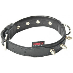 HALSBAND HOND STUDS LEER ZWART 25 MMX40 CM MARTIN SELLIER HALSBANDEN/LIJNEN LEER HOND