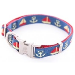 HALSBAND HOND CAP DOG NYLON BLAUW / ROOD 16 MMX30-45 CM MARTIN SELLIER HALSBANDEN/LIJNEN NYLON HOND