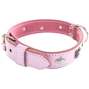 HALSBAND HOND DECO BULLDOG LEER ROZE 31 MMX50 CM MARTIN SELLIER HALSBANDEN/LIJNEN LEER HOND