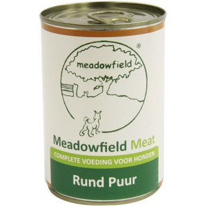 MEADOWFIELD MEAT BLIK RUND PUUR 400 GR MEADOWFIELD NATVOER HOND