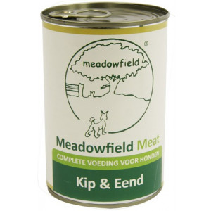 MEADOWFIELD MEAT BLIK KIP / EEND 400 GR MEADOWFIELD NATVOER HOND