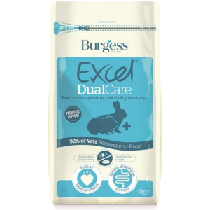 BURGESS EXCEL DUAL CARE KONIJNENVOER 1 KG BURGESS DROOGVOER/ZADEN KNAAGDIER/KONIJN/FRET