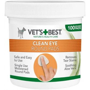 VETS BEST CLEAN EYE ROUND PADS 100 ST VETS BEST VERZORGINGSPRODUCT HOND