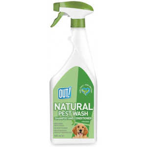 OUT! NATURAL PEST WASH SHAMPOO AND CONDITIONER SPRAY 500 ML OUT! BESTRIJDINGSARTIKELEN HOND