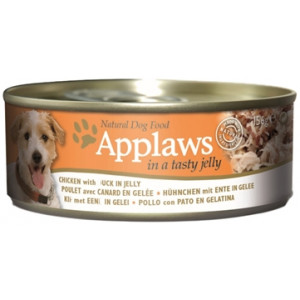 APPLAWS DOG BLIK JELLY CHICKEN / DUCK 156 GR APPLAWS NATVOER HOND