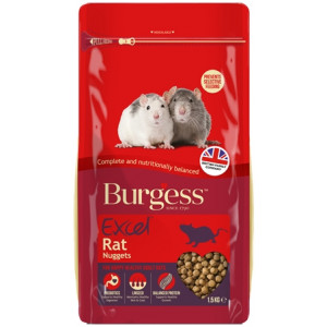 BURGESS EXCEL RAT NUGGETS 1,5 KG BURGESS DROOGVOER/ZADEN KNAAGDIER/KONIJN/FRET