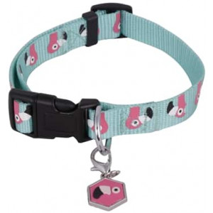 MINISTRY OF PETS HALSBAND HOND FLAMINGO MET BEDEL 28-45X2 CM MINISTRY OF PETS HALSBANDEN/LIJNEN OVERIG HOND