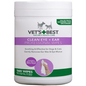 VETS BEST CLEAN EAR / EYE WIPES HOND 160 ST VETS BEST VERZORGINGSPRODUCT HOND