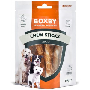 PROLINE DOG BOXBY CHEW STICKS WITH CHICKEN 80 GR PROLINE SNACKS KAUW HOND