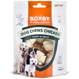 PROLINE DOG BOXBY CHEWS WITH CHICKEN 6 ST PROLINE SNACKS KAUW HOND