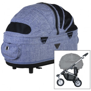 AIRBUGGY HONDENBUGGY DOME2 M GEMELEERD DENIM 67X33X51 CM / 96X53,5X99 CM AIRBUGGY VERVOERSBOX HOND