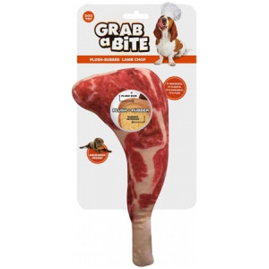 GRAB A BITE PLUCHE / RUBBER LAMSBOUT 22 CM GRAB A BITE SPEELGOED HOND