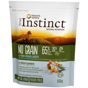 TRUE INSTINCT NO GRAIN MEDIUM JUNIOR SALMON 600 GR TRUE INSTINCT DROOGVOER HOND