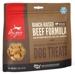 ORIJEN GEVRIESDROOGD RANCH RAISED BEEF SNOEPJES 42,5 GR ORIJEN SNACKS GEDROOGD HOND