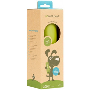 EARTH RATED POEPZAKJES GEURLOOS OP ROL 300 ST EARTH RATED VERZORGINGSPRODUCT HOND