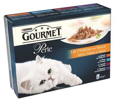 GOURMET PERLE 8-PACK POUCH MINI FILETS IN SAUS 8X85 GR GOURMET NATVOER KAT