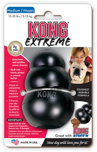KONG EXTREME ZWART MEDIUM 5,5X5,5X9 CM KONG SPEELGOED HOND