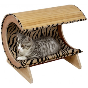 KARLIE KITTY BAMBOO I BEIGE/ZEBRA 52X38X43 CM KARLIE BEDDEN/MANDEN/KUSSENS KAT