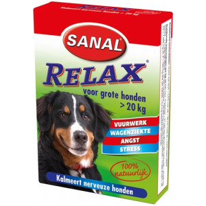 SANAL DOG RELAX KALMERINGSTABLET LARGE VANAF 20 KG 15 TABLETTEN SANAL BESTRIJDINGSARTIKELEN HOND
