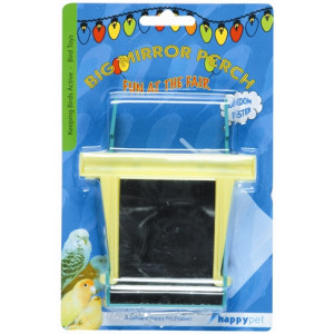 HAPPY PET FUN AT THE FAIR BIG MIRROR PERCH 12X10X2,5 CM SPIEGEL 7X7 CM HAPPY PET SPEELGOED VOGEL