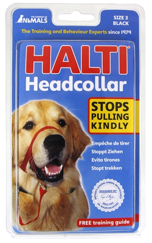 HALTI HEADCOLLAR ZWART MAAT 3 THE COMPANY OF ANIMALS HALSBANDEN/LIJNEN NYLON HOND